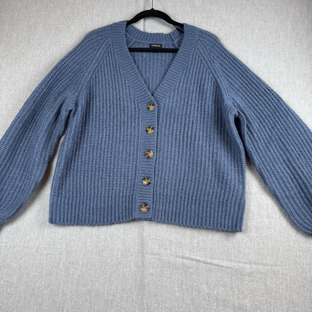 NWT Torrid Women's‎ Cardigan Button Front Sweater Blue Horizon 00 M/L